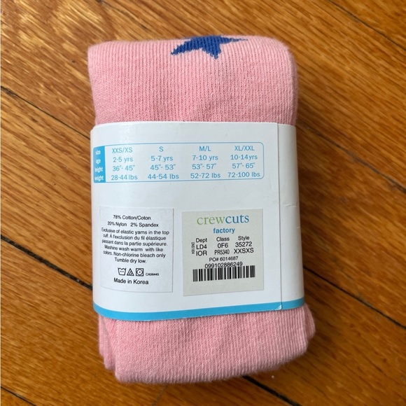 Crewcuts Pink Tights Blue Stars JCrew New NWT - Picture 2 of 2